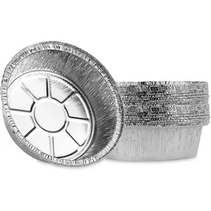 6 ''Inch round Tin Foil Cake Pan Disposable Aluminum, Freezer and Oven Safe-for Baking, Cooking, Storage, Baking and Reheating, Pack of 20