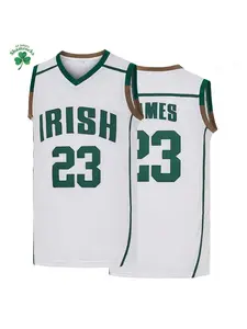 MEAN MACHINE Men's #23 IRISH James Basketball Jersey From St. Vincent And St. Mary's High School Auction In Ohio,Exquisite Embroidered Training Match Jersey