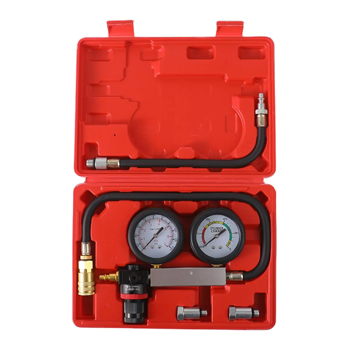 TU-21 Cylinder Leak Down Tester Kit Set - Automotive Engine Testing Tool for Compression Check, Leak Detection on Cars/Trucks/Moto