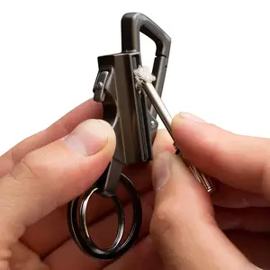 Permanent Match Keychain Lighter, Reusable Waterproof Emergency Fire Starter, Portable Key Ring Tool for Outdoor Survival Camping