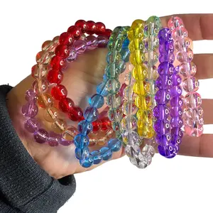 Clear color beaded bracelet | 8mm beads | perfect gift