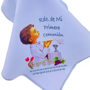 First Communion Favors 12pcs Napkins - 10x10” primera comunión Recuerdos, 100% Polyester,  Servilletas de tela