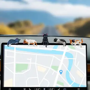 5 PCS Cute Cat Car Accessories Dashboard Decorations, Funny Dashboard Car Interior Accessories, Cute Cat Decorations Rearview Mirror Ornament, Pussy Figure Dash Decor, Style 3