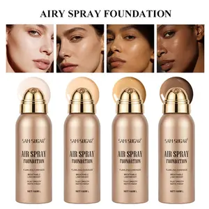 Sam Sugar Spray Foundation Liquid, Waterproof Skin-Friendly Long-Lasting Natural Lightweight Breathable Flawless Coverage Silky Smooth Matte Finish, Makeup Base