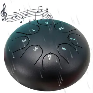 6-Inch Waterproof Chakra Rain Drum - Hanging Ornaments for Garden and Yard with 8-Note Melodious Sound, Outdoor Rain Chime Instrument, Weather-Resistant and Easy to Hang
