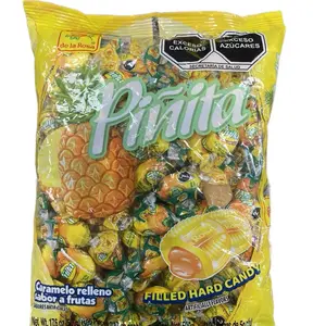 Piñita Caramel Filled Hard Candy with Fruit Flavors 176g Pack of 100 pieces