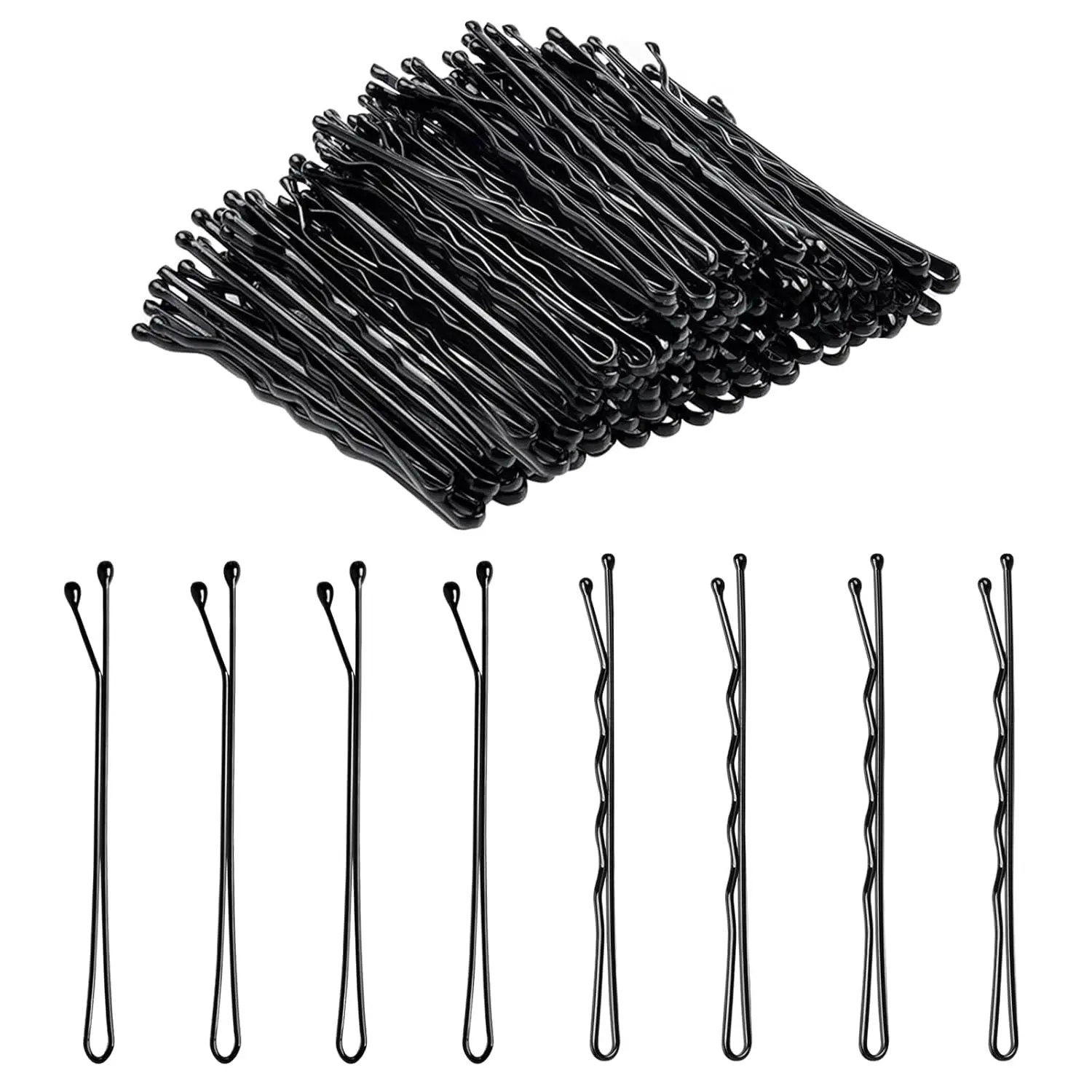 100 count 2.2 Inch(55 mm) Bobby Pins Black,  Bobby Pin For Women,  And Girls,  For  Hair Types