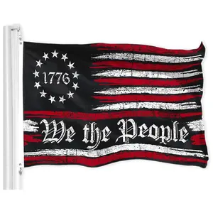 We the People American Flag| 3x5 Ft| LiteWeave Pro Series Printed 150D Polyester| Historical Flag, Indoor/Outdoor, Vibrant Colors, Brass Grommets, Thicker and More Durable Than 100D 75D Poly
