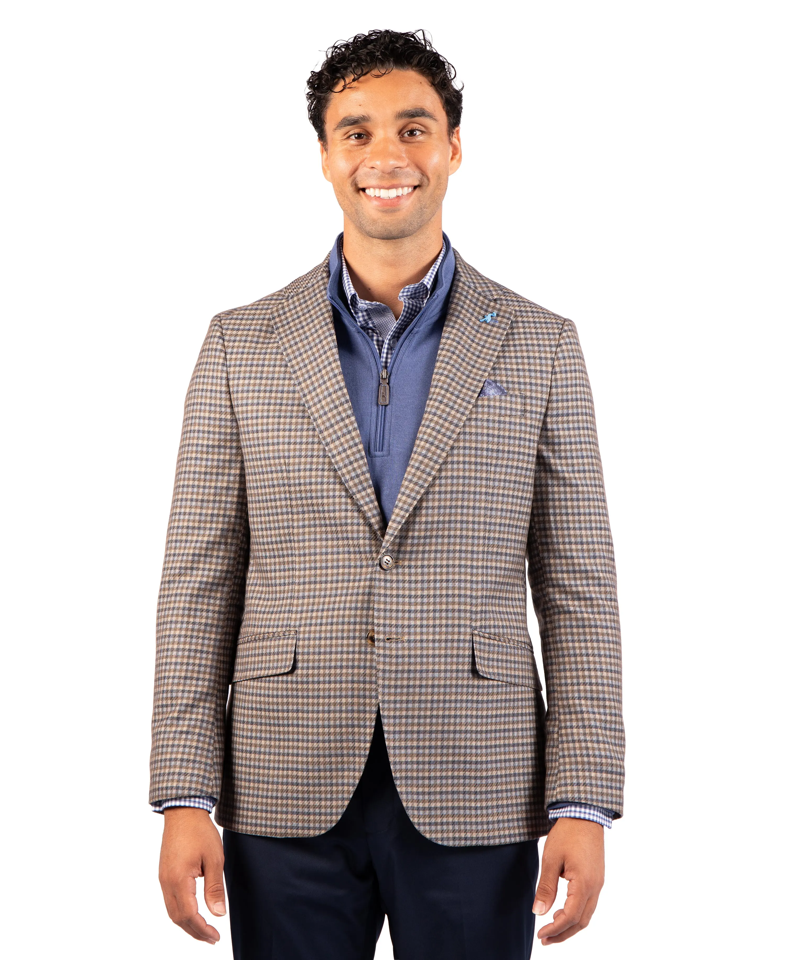 Heathered Gingham Check Sport Coat