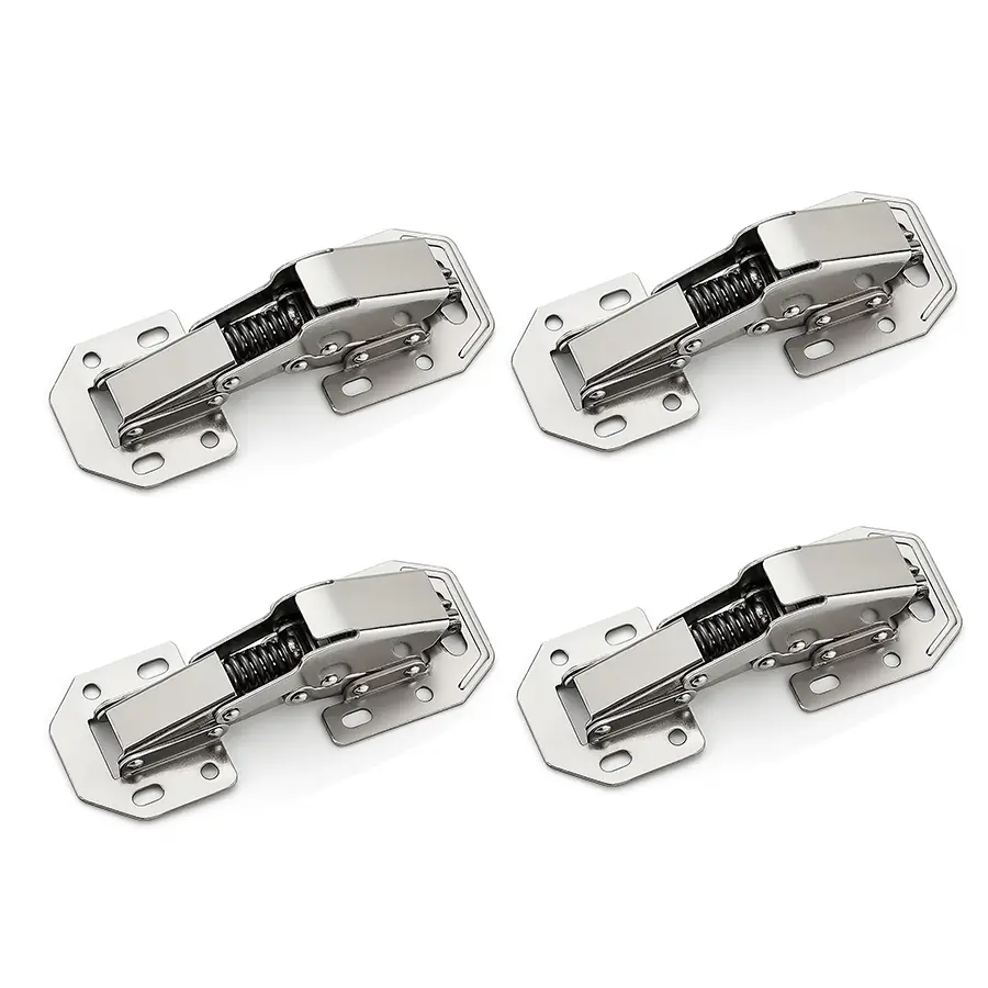 GJANSH 4/8 Pack Hidden Hinges for Cabinet Doors Frameless, Concealed Cabinet Hinges Soft Close, 90 Degree Surface Mount Hinges