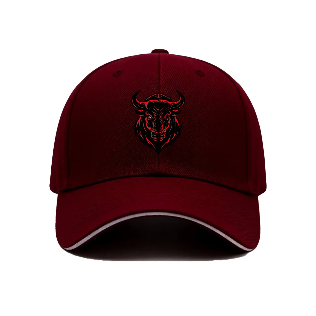 Unisex Bull Logo Baseball Cap - Vintage Old-Style Streetwear Casual Hat, Urban Style Pattern Logo Fashion Accessory, Old-Style Streetwear Hats