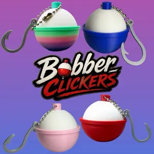 3D Printed Bobber Clicker Fidget Keychains with Hook Charm, Handmade Stylish Design Keychain, Practical Casual Accessory for Fishing Lovers Gift