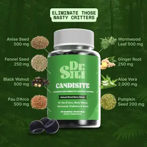 Candida/Para Cleanse | Dr. Siti | 10-in-1 Advanced Formula with Black Walnut, Pau D’Arco, & Wormwood | Non-GMO | 60 Gummies