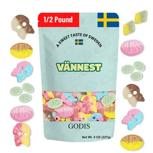 Bubs Swedish Candy Sweet Sour Mix 1/2 lb Snack Bonbon Vagen Gulete Free Gelatet Free Vegan Friendly Gluten Free Sour Fruity Pearls Tutti Frutti Sour Skulls Banana Bubs and Bubs Wild Foamy Strawberry Chewy Gummies Munch Gummies Edible Dietary Gummies