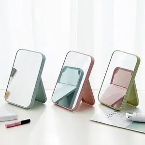 Foldable Makeup Mirror Simple Glass Fashion Mirror Square Single-Sided Mirror 15x10cm, Portable Travel Cosmetic Mirror, Stylish Design, Portable Folding Mirror