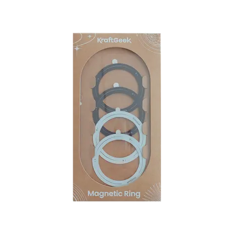 KraftGeek Ultra-Thin MagSafe Anti-Slip Magnetic Ring Stickers (3 Pieces, Black) - Enhanced Strength, Durable Hold for iPhone 16/15/14/13 Series Cellphone, Smartphone, Devices, Easy Installation for Metal Casing Accessories