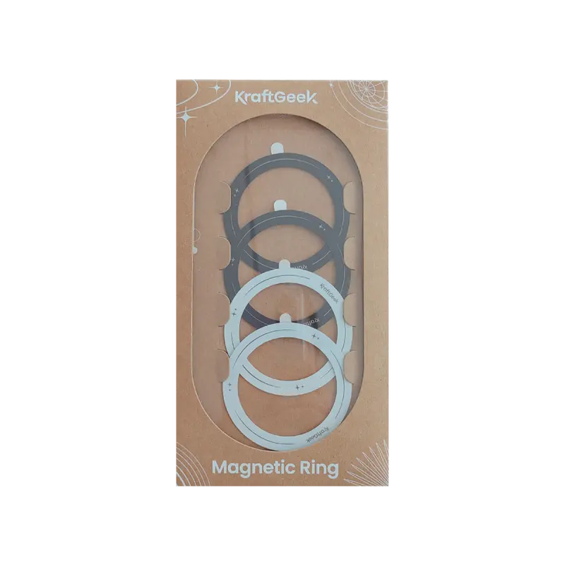 KraftGeek Ultra-Thin MagSafe Anti-Slip Magnetic Ring Stickers (3 Pieces, Black) - Enhanced Strength, Durable Hold for iPhone 16/15/14/13 Series Cellphone, Smartphone, Devices, Easy Installation for Metal Casing Accessories