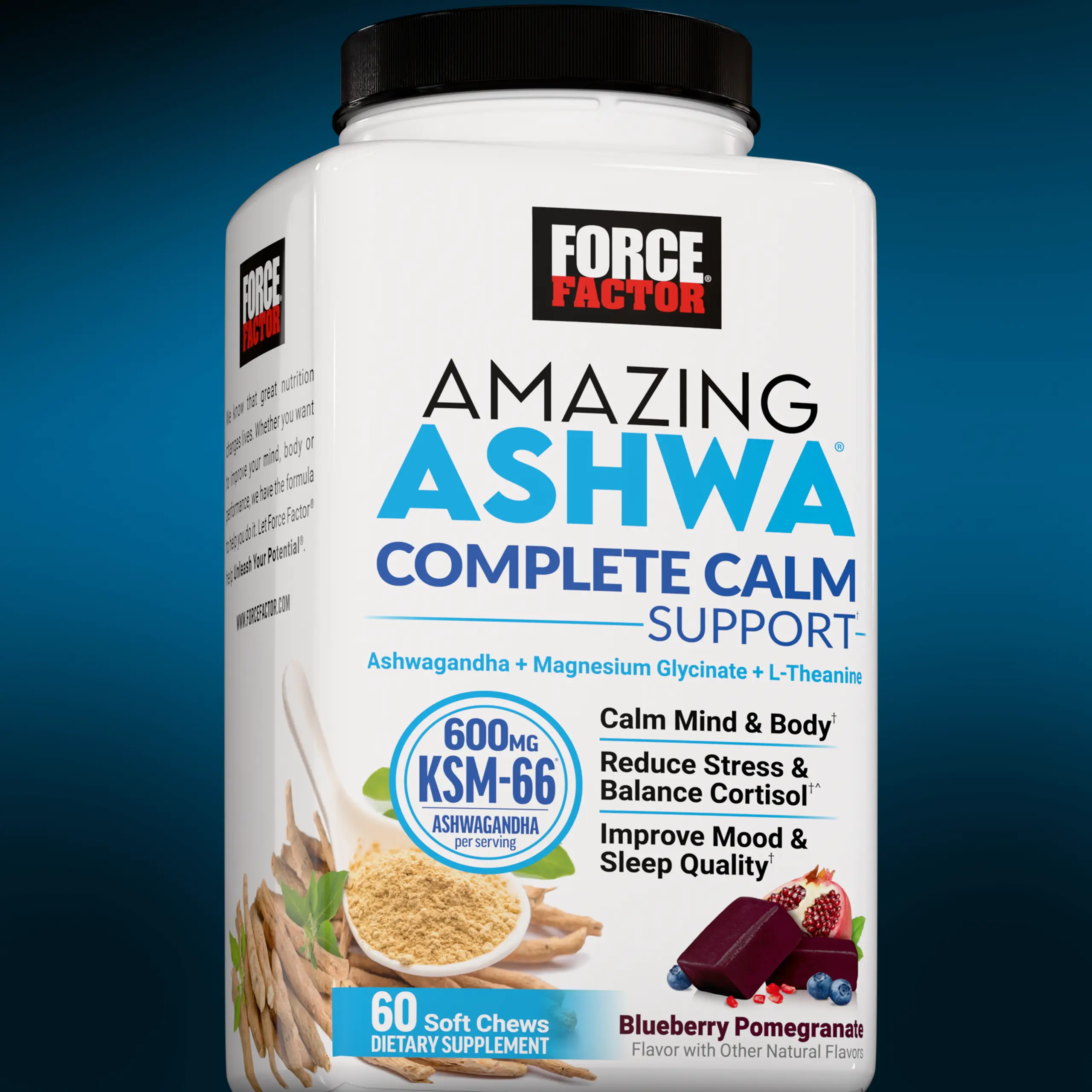 Force Factor Amazing Ashwa Complete Calm Support with KSM-66 SAshwagandha, Like Ashwangandha Gummies to Promote Calm Relaxation with Magnesium & L-The