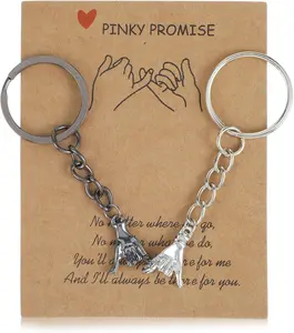 Matching Couple Pinky Promise Keychain – Romantic Gift for Boyfriend & Girlfriend, Cute Best Friend Keychain for Him & Her, Birthday Gift for Women