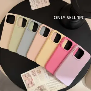 Cute Simple Macaron Color Light-Colored Pure-Color Matte Protective Shell Shockproof Phone Case Cover for iPhone 17 Pro 11 12 13 14 15 16 Pro Max Casing