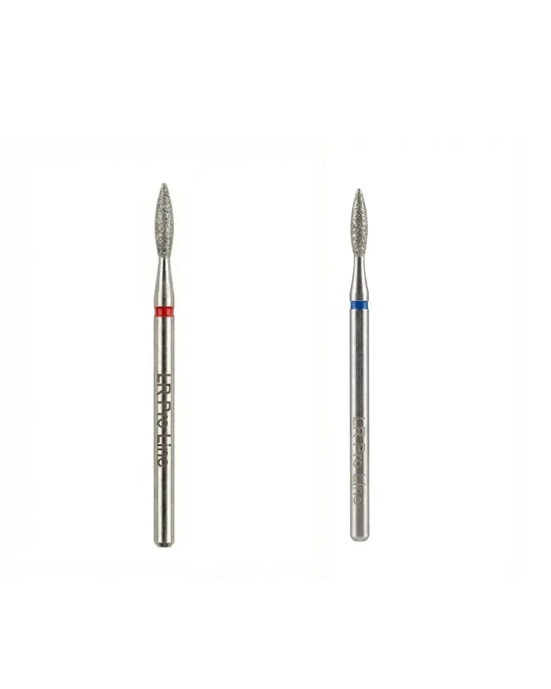 LR PRO LINE Slim Flame Diamond Filing Drill Bit - 3/32" Shank Stainless Steel Nail Tech Supplies with Brush, Cleanser, Cuticle Prep, Heat Reduction, Diamond Coat for Acrylic & Gel Manicure Adult Care, Smooth Finish