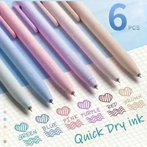 3/6 Pack Gel Ink Pens, Fast Drying Ballpoint Pen, 0.5mm Fine Tip, Smooth Writing, Office & School Use, Back-To-School Supplies