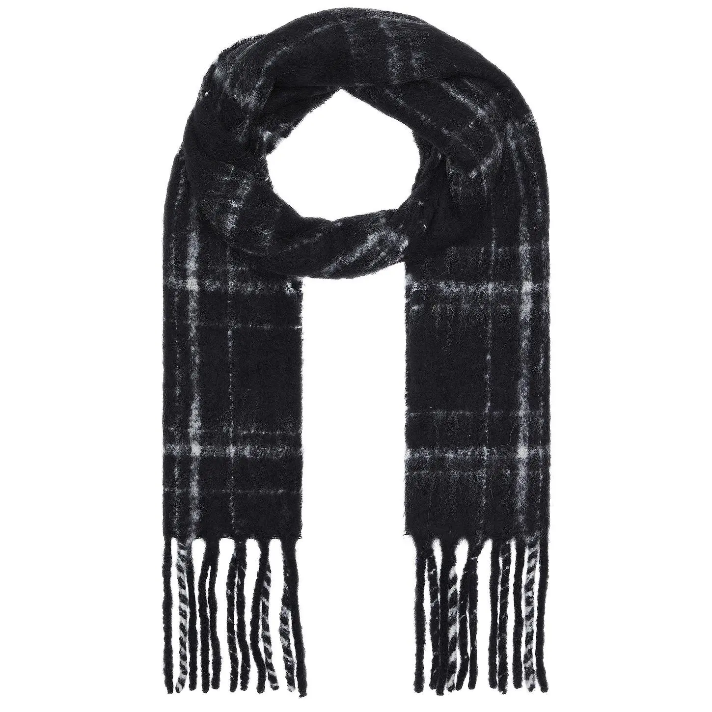 Our Legacy Estate Scarf in Black Fuzzy Alpaca Check
