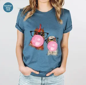 Chicken Mom T-Shirt, Farm Animal Graphic Tees, Funny Chicken T-Shirt, T-Shirt for Women, Chicken T-Shirt, Funny V-Neck T-Shirt, Farmer Outfit