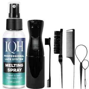 Wig Install Tool Set, Melting Spray, Continuous Mist Bottle, Edge Brush, Rat Tail Comb, Loop Tools, Smooth Hairline & Lace Wig Styling