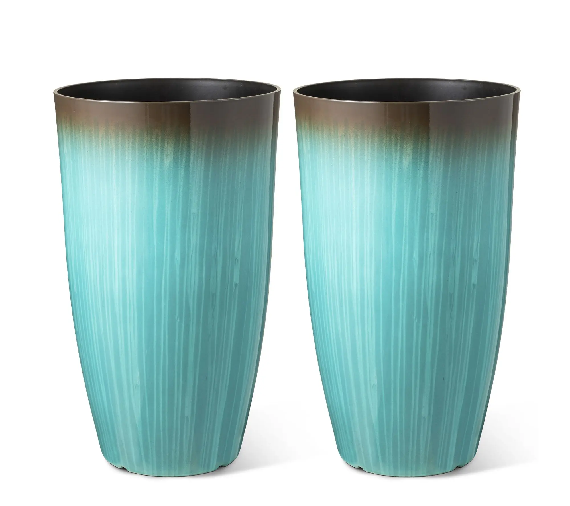 Glitzhome 23.5"H S/2 Oversized Gradient  Faux Ceramic Planter