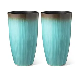 Glitzhome 23.5"H S/2 Oversized Gradient  Faux Ceramic Planter
