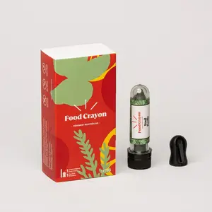 Single Basil Flavored Seasoning, Edible Food Crayon Spice in Box with Sharpener, Natural Flavor Gluten Free Shelf life 12 Months