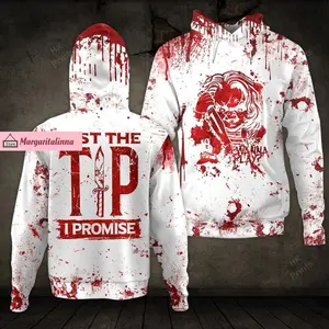 Chucky Inspired 3D Hoodie, Child's Play Killer Doll Graphic, Horror Movie Collector Sweatshirt, Unisex Slashing Streetwear, Creepy Playtime Pullover