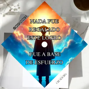 Spanish Quote Graduate Printed  Design Grad Cap Topper Personalized Custom Graduation Cap for Him For Guys