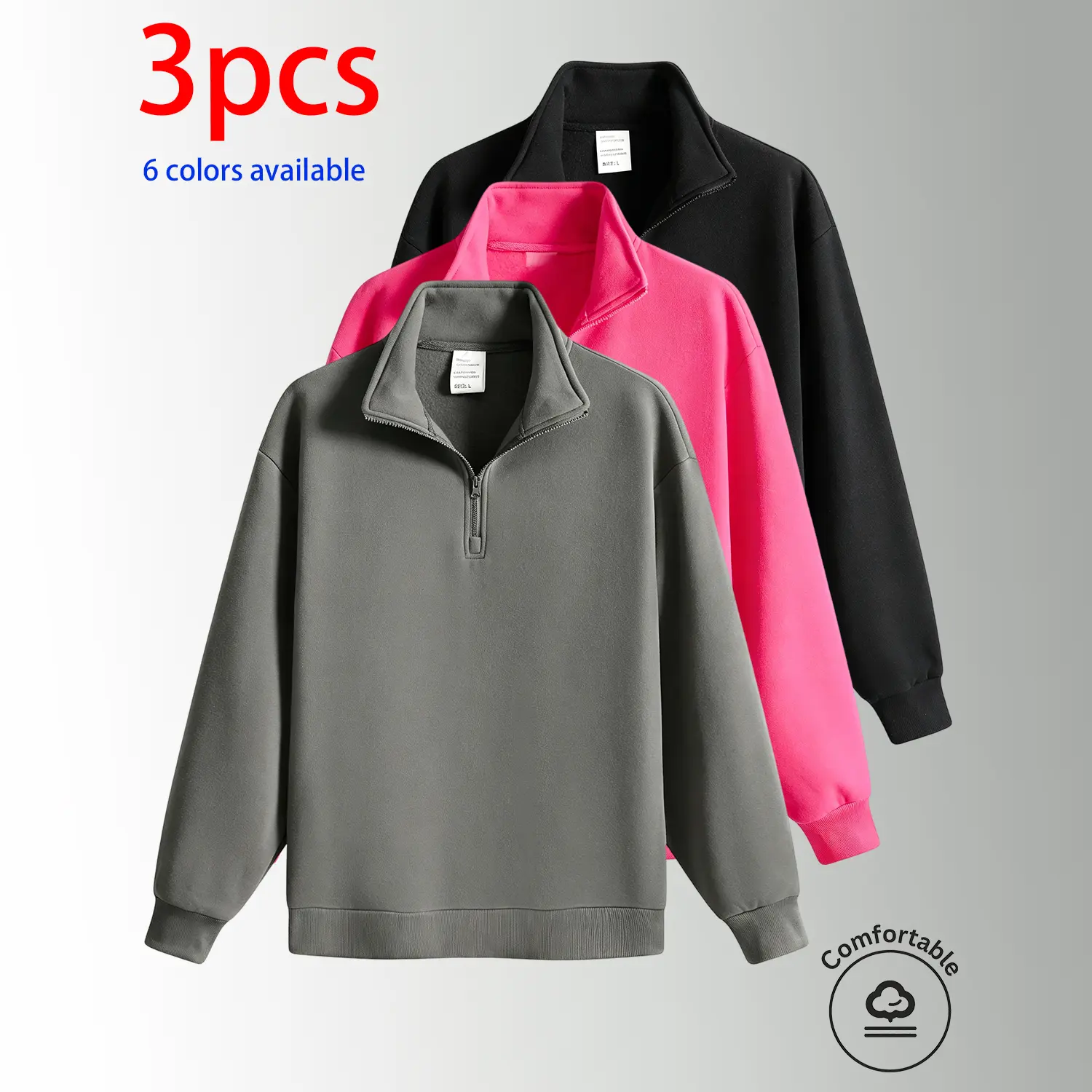 Dark gray + rose red + black