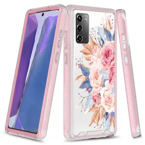 Luxury Graphics Design Hybrid Armor Cover With Frame Case Compatible With Samsung Galaxy Note 20 5G / Note 20 Ultra 5G - Durable Phone Accessories Protection