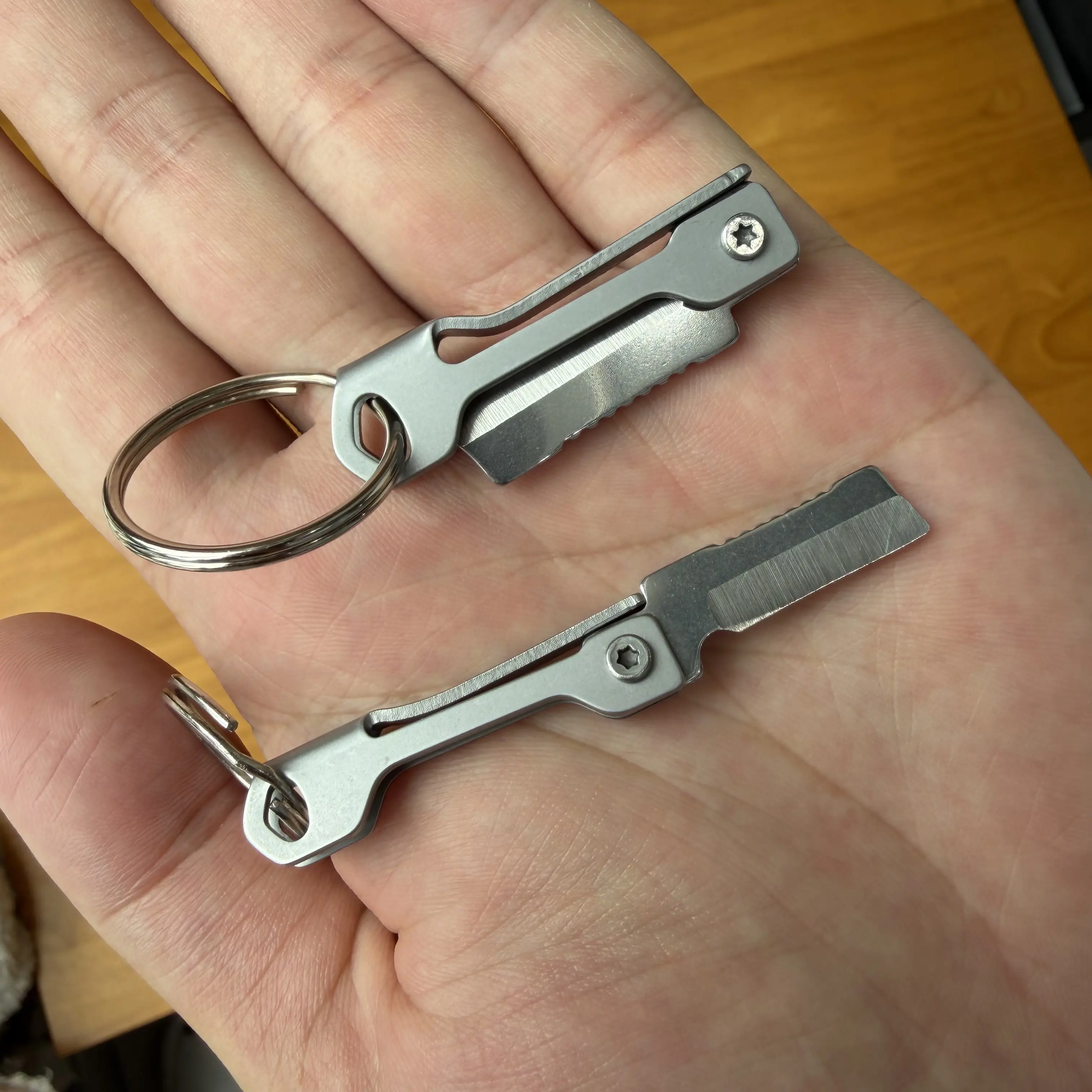 2PCS Set Mini Folding Pocket Knife【Large+Small】, Stainless Steel Tiny Package Knives Keychain, EDC Outdoor Tools, Durable Keychain Knives for Outdoor & Everyday Carry, Ultra Compact and Lightweight, Camping Must Haves, SummerVibes,