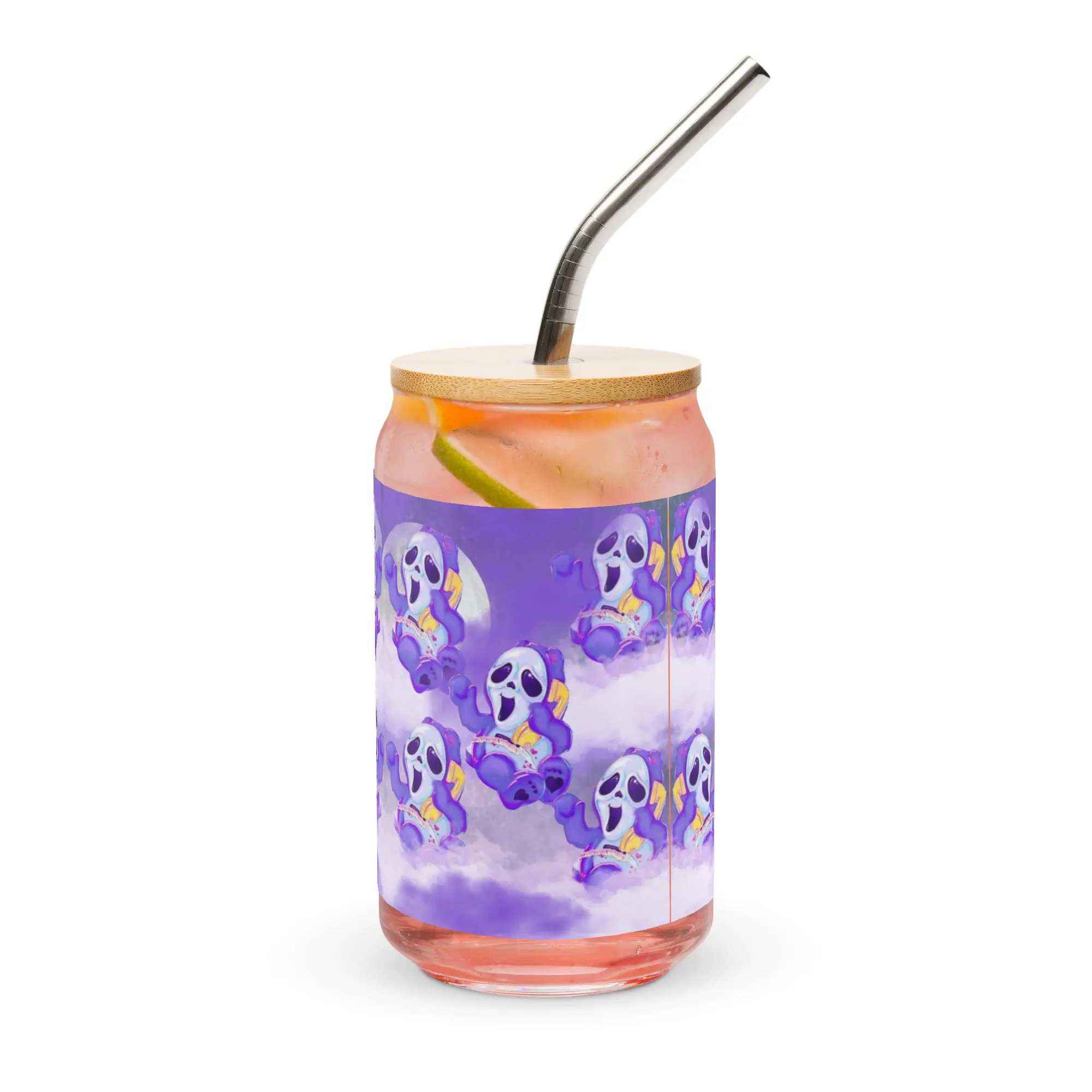 Scream bear glass cup
