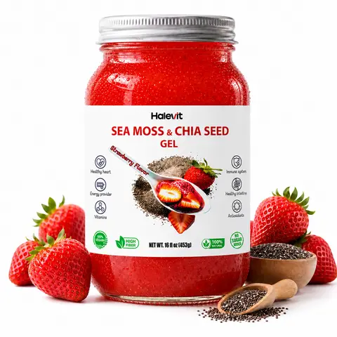 Strawberry Sea Moss Gel – Organic, Nutrient-Dense Superfood for Immunity, Digestion & Thyroid Support – Vegan & Made in USA