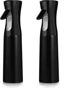 2-Pack Continuous Fine Mist Spray Bottles for Hair - Ultra-Fine Mist for Hairstyling, Cleaning, Plants & More - BPA-Free, Leak-Proof, 360° Spray, Durable - 300 ml/10.1oz per Bottle - Unisex