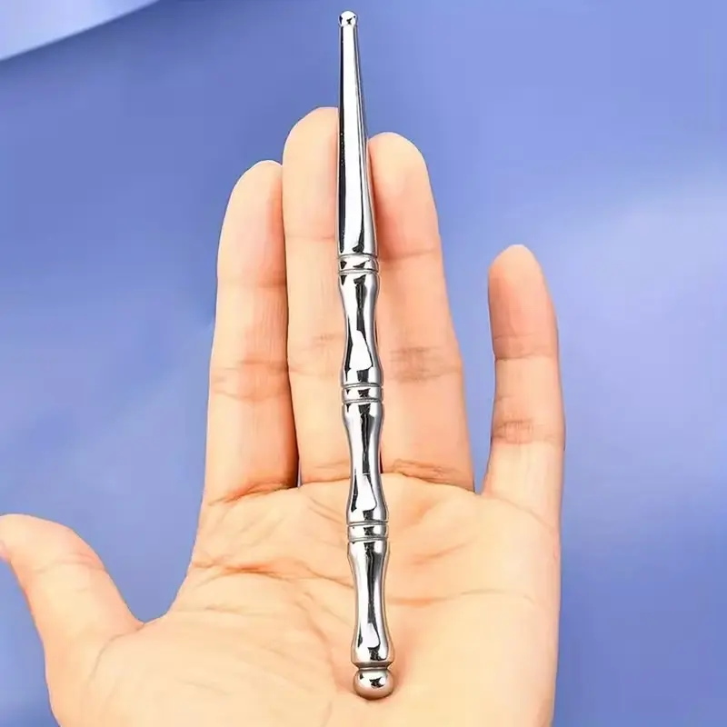 Stainless Steel Dual-Head Massage Stick, Eye Face Foot Arm Back Neck Relaxation Acupressure Tool, Lymphatic Drainage Tool, Manual Trigger Point Massager Pen, Relaxation Aid