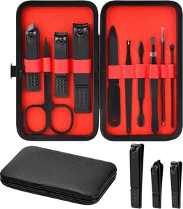 Manicure Set Gifts for Men Women: Stocking Stuffers for Men Professional Stainless Steel  Clipper Kit Personal Care Tools Accessories with Leather Travel Case Gifts for Him Dad Christmas Birthday