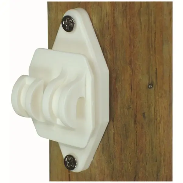 Field Guardian 102168 Wood Post Insulator, White Polyethylene Nail-On Mount with Smooth Surface for Hi-Tension Fence, Nail/Screw Mount, Strong Claws, Functional