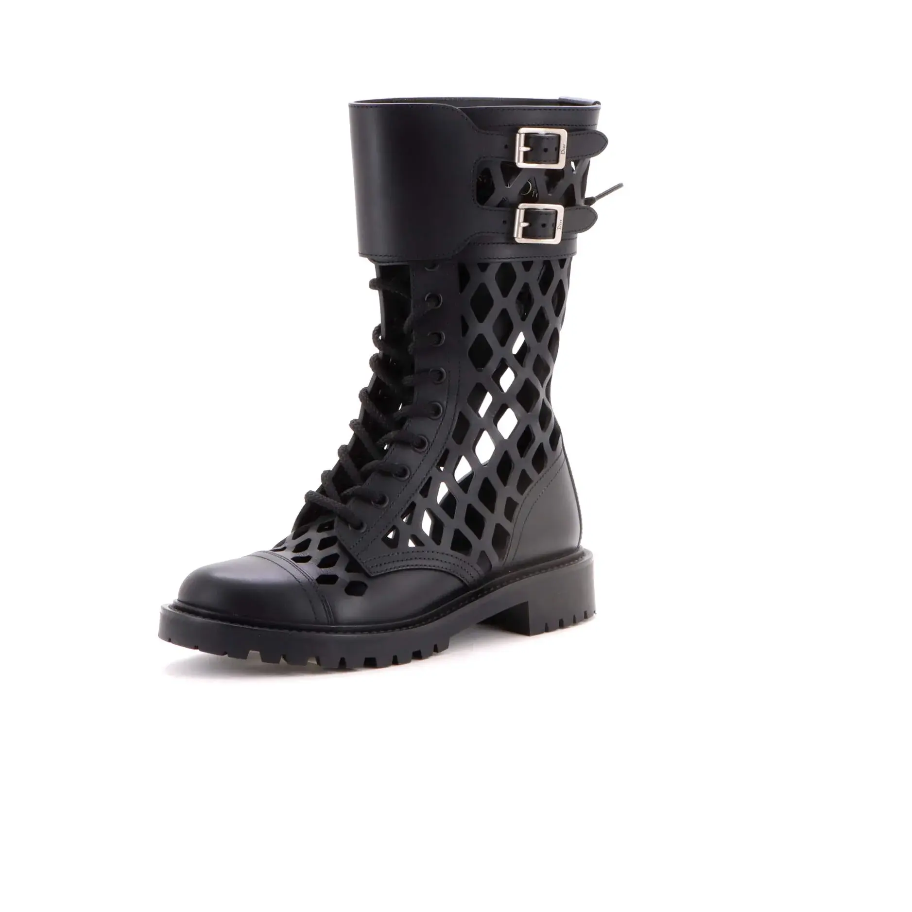 Pre-owned Christian Dior Women's D-Trap Cut-Out Ankle Boots Leather by Rebag