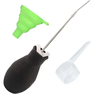 Diatomaceous Earth  Duster 8oz Squeezable  Duster for Diatomaceous Earth Power Dispenser Applicator with Extended Sprayer - Funnel & Spoon for Yards, Garden, Indoor or Outdoor Use