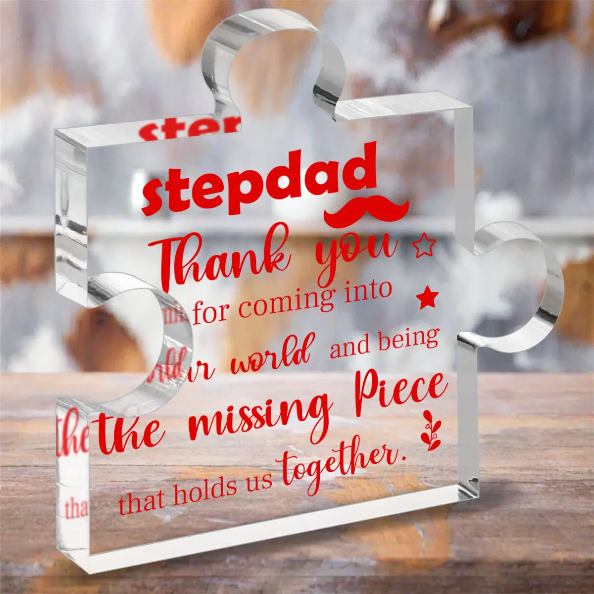 Acrylic Puzzle Plaque, 1 Count Letter Pattern Clear Acrylic Block Puzzle Plaque, Delicate Gifts for Dad, Birthday Gifts for Dad, Gifts for Dad, Decor