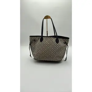 Pre-owned Louis Vuitton Leather Luxury Bags & Accessories Monogram Idylle MiniLin Neverfull MM Tote Bag, Grey Date Code: SA2142. Entrupy ID: XB9WGXC.