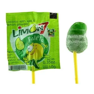 Paleta Limon 7 Mexican Candy - Lollipop with Salt & Lemon Powder - Snack Bonbon Sweet Gum