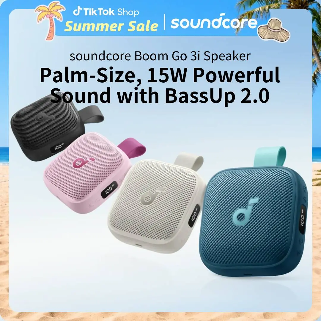 Soundcore Boom Go 3i Portable Bluetooth Speaker by Anker, 15W Punchy Sound, 24H Playtime, IP68, BassUp 2.0, Emergency Charging, Bluetooth 6.0, Waterproof Speaker for Hiking/Cycling/Camping #tiktokshopsummersale