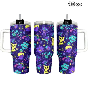 Ghost Gengar Pattern Tumbler 40oz & 30oz, Drinkware For Men Women, Stainless Steel Cup, Spooky Halloween Gift | 060426.R3055.ID00